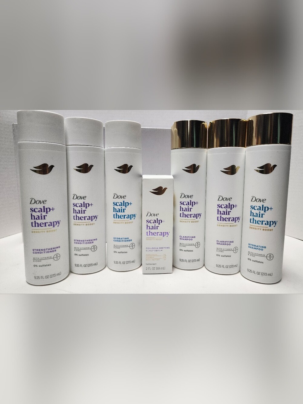 7 items Dove Therapy Shampoo Conditioner Serum Scalp Hair Therapy Hydrating New